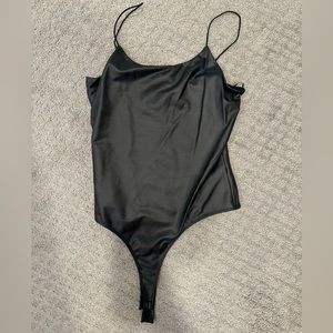 Faux leather bodysuit